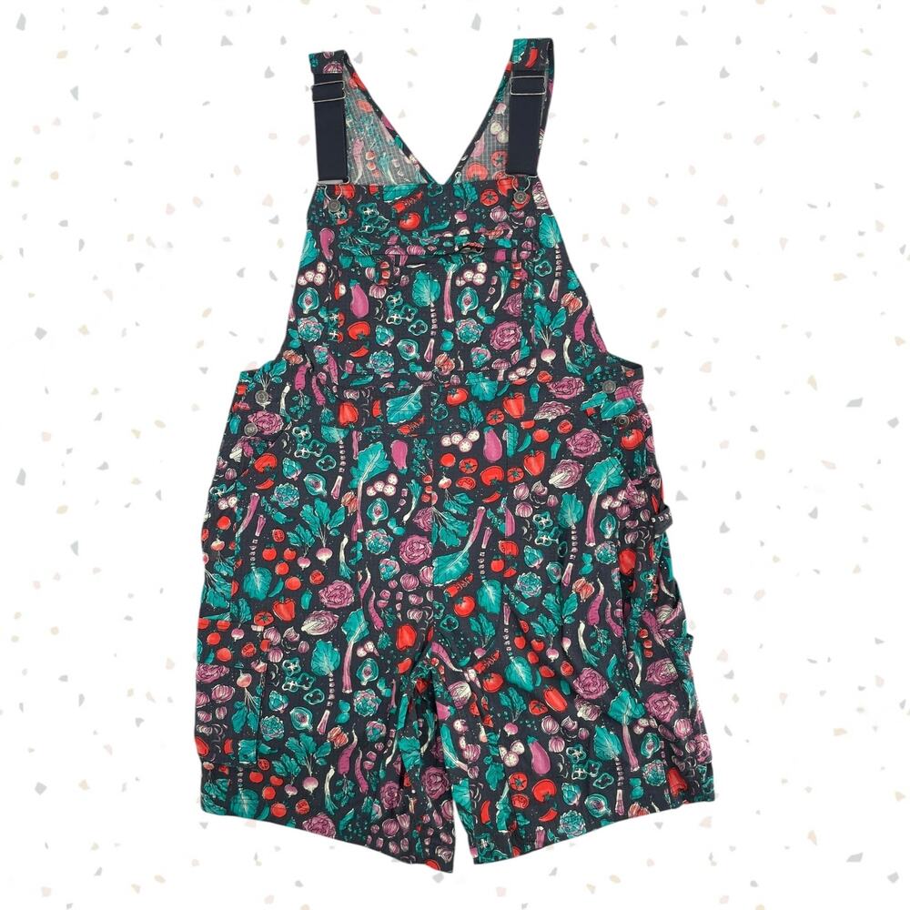 Duluth Trading Heirloom Veggies Overalls Gardening Shorts Ink Vegetables Size XL